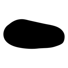 Hand-drawn isolated black rock and stone silhouette on white background.