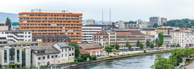 GENEVA, SWITZERLAND - June 12, 2020: Cityscape of Geneva during the COVID-19 crisis.