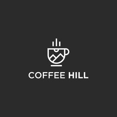 mountain coffee logo. coffee icon