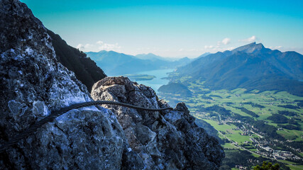 Obraz premium Salzkammergut is an Austrian region of lakes and Alpine ranges near Salzburg.