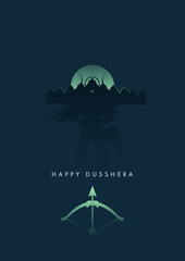 Happy Dusshera Minimal Poster - Vector