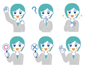 スーツの女性　イラスト素材セット