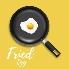 fried egg in a frying pan
