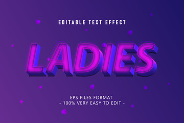 Futuristic pink purple text effect, editable text