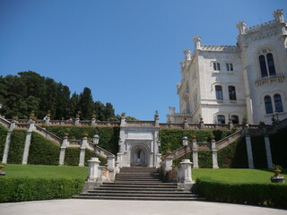 Obraz premium Miramare – flights of stairs in the Garden leading up to the Castle