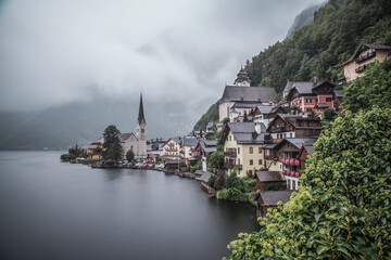 Lakeside old town with church