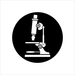 Microscope Icon, Laboratory Magnification Instrument