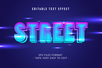 Futuristic street text effect, editable text