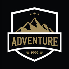 Adventure badge and outdoor logo design template