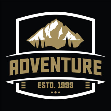 Adventure badge and outdoor logo design template