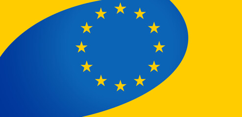 flag of EUrope creative design blue yellowand stars 3d-illustration