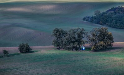 Small chapel hidden in the fields