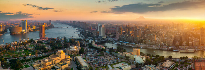Cairo cityscape at sunset