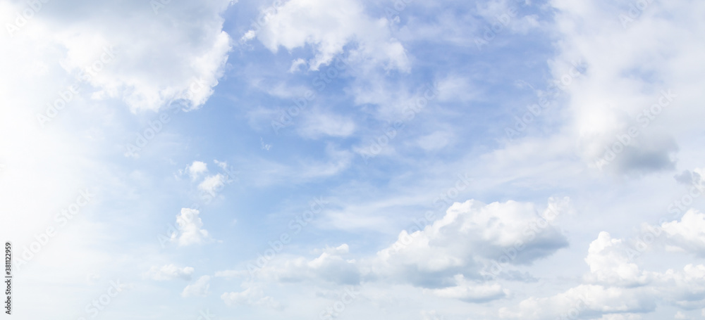 Wall mural international day of clean air for blue skies concept: abstract white cloud and blue sky in sunny da