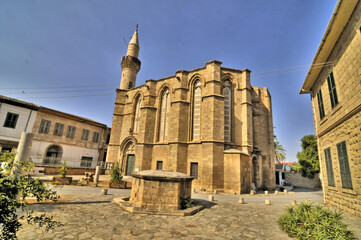 Fototapeta na wymiar Haydar Pasha Mosque, formerly St. Catherine's Church - a historic mosque in North Nicosia, Cyprus