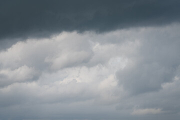 Sky background with white clouds on a foggy skyscape