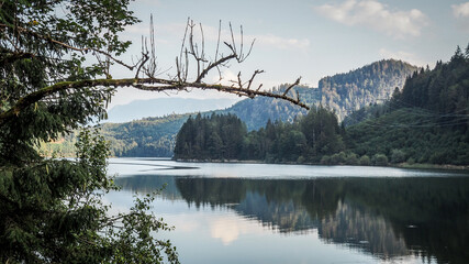 Obraz premium Salzkammergut is an Austrian region of lakes and Alpine ranges near Salzburg.