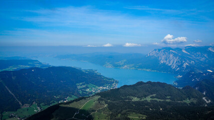 Obraz premium Salzkammergut is an Austrian region of lakes and Alpine ranges near Salzburg.