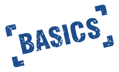 basics stamp. square grunge sign isolated on white background