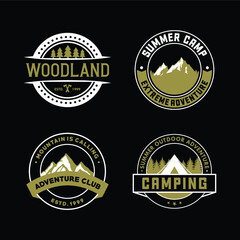 Adventure badge and outdoor design template set