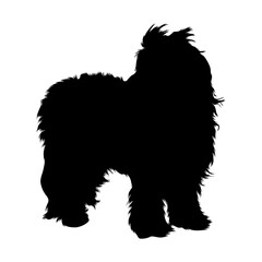 Old English Sheep Dog Standing On a Side View Silhouette Found In Map Of Europe. Good To Use For Element Print Book, Animal Book and Animal Content