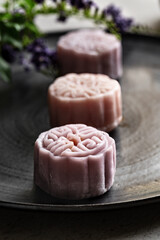 Pastel color Mooncake with Soybean paste filling