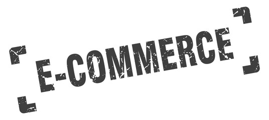 e-commerce stamp. square grunge sign isolated on white background