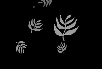 Obraz premium Dark Gray vector abstract design with leaves.