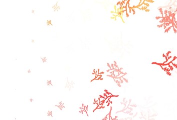 Light Red, Yellow vector abstract backdrop with sakura.