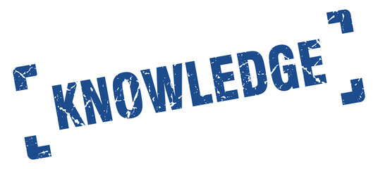 knowledge stamp. square grunge sign isolated on white background