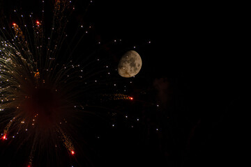 fireworks in the night sky