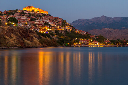 The traditional village of Molyvos, in Lesvos island, Greece.
