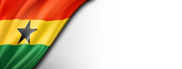 Ghanaian Flag flag isolated on white banner