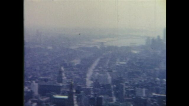 US / Newyork - 1963: View from skyscraper Part2. Amateur film clip from the 1960's. 