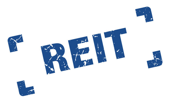 reit stamp. square grunge sign isolated on white background