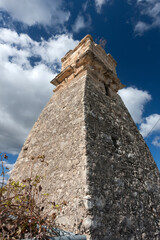 Funnel of an old blast furnace in a village in northern Crete, near Heraklion city,  Greece. 