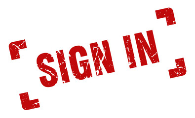 sign in stamp. square grunge sign isolated on white background