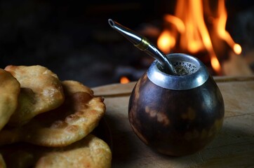 Mate with fried cakes, Argentina tradition