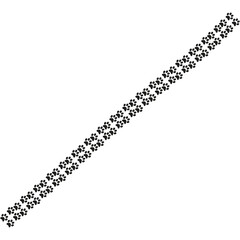 Footpath trail of animal. Dog or cat paws print. Trail footpath wildlife, footprint silhouette illustration