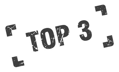 top 3 stamp. square grunge sign isolated on white background