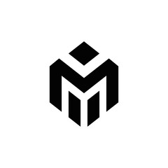 M logo vector MM icon illustrations