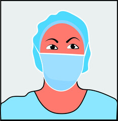 woman doctor with mask