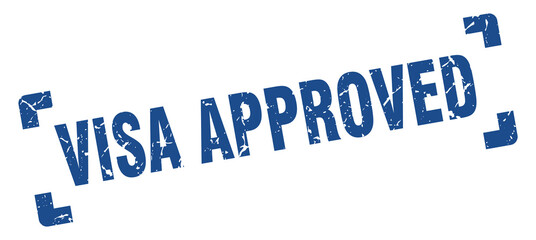 visa approved stamp. square grunge sign isolated on white background