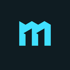 M logo vector icon illustrations