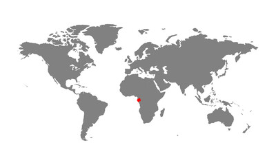 Fototapeta na wymiar Gabon map. Isolated world map. Isolated on white background. Vector illustration.