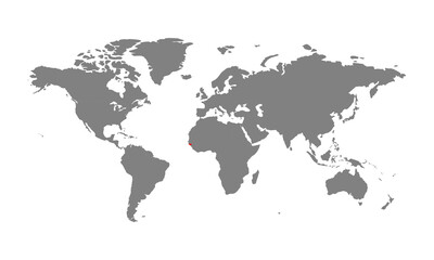 Fototapeta na wymiar Guinea Bissau map. Isolated world map. Isolated on white background. Vector illustration.