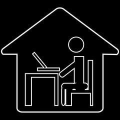 Work From Home Sign and Icon