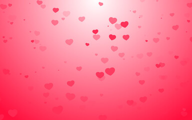 Valentine day pink hearts on pink background.