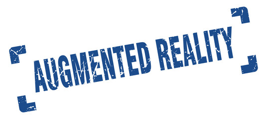 augmented reality stamp. square grunge sign isolated on white background