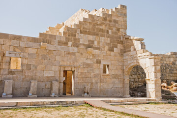 Detail of Patara parlament building exterior, it was the most important building of ancient Lycian federation, Lycia, Turkey